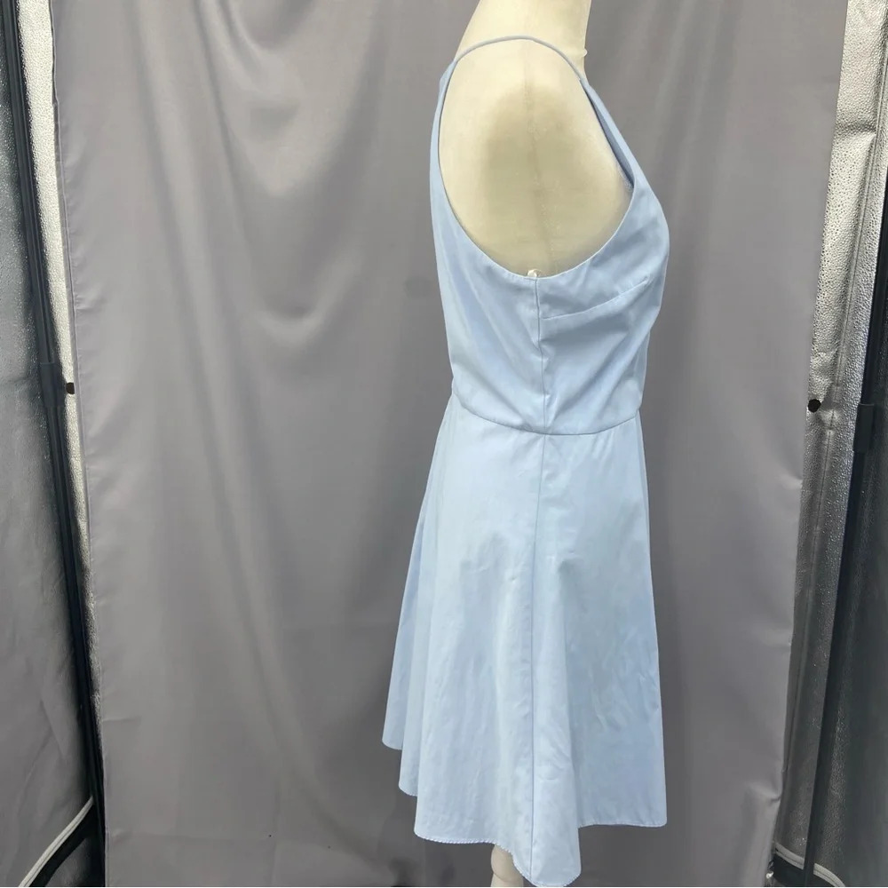 J.O.A. Sleeveless Baby‎ Blue Asymmetrical Faux Wrap Dress Size Medium - Picture 7 of 9
